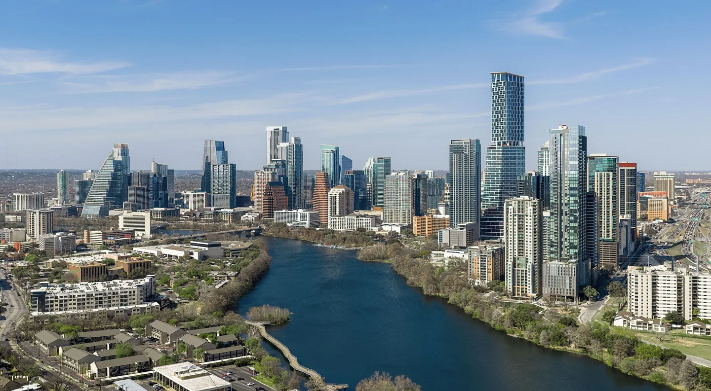Austin skyline and Lady Bird Lake